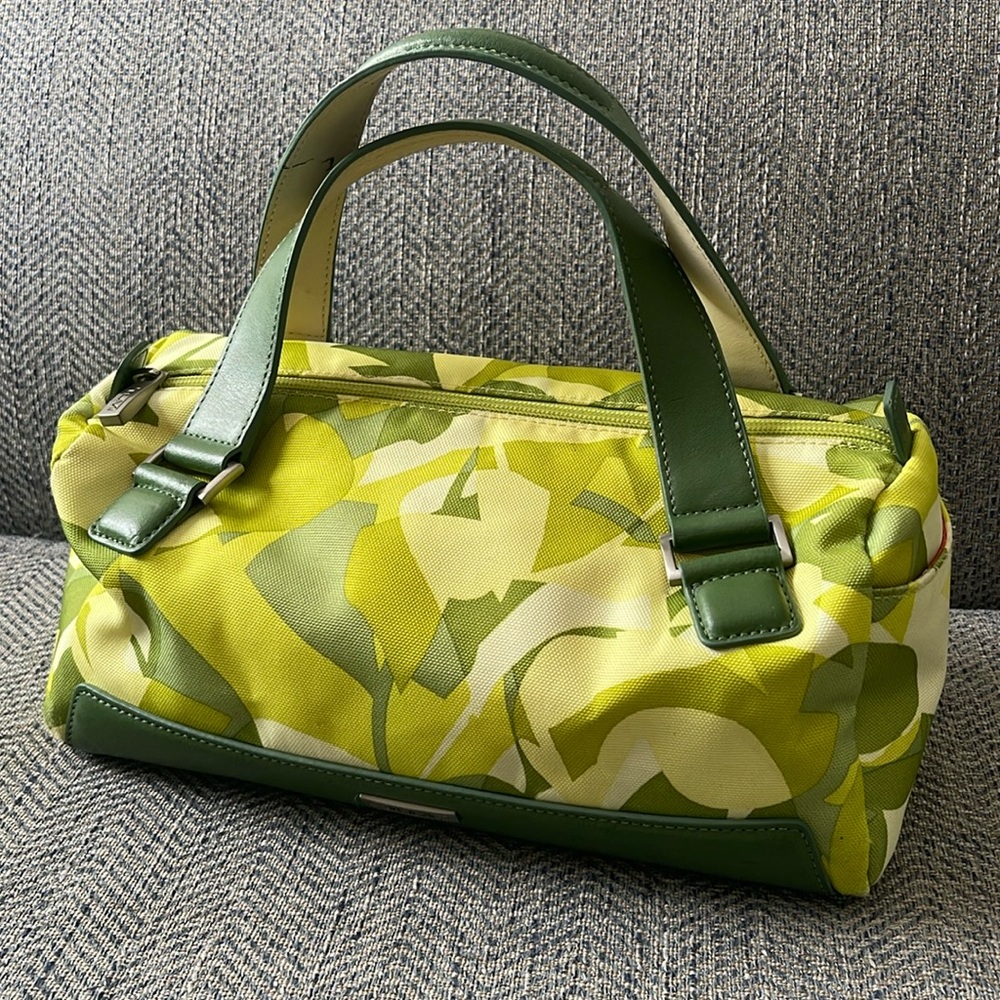 TUMI Luggage Small Duffel Cosmetics Carry On Green Leafs Lightweight Bag